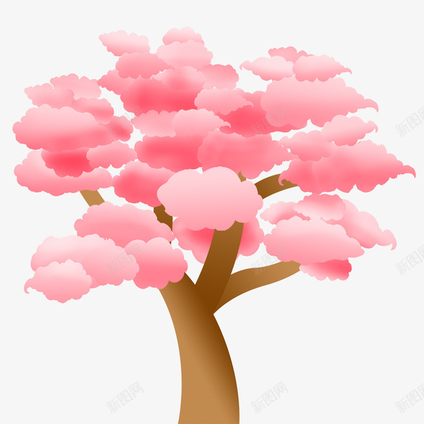 樱花树渐变效果png免抠素材_88icon https://88icon.com PNG免扣 樱花树 水彩 渐变 粉色