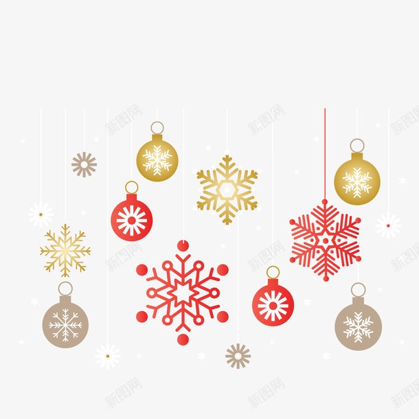 圣诞节雪花装饰图案png免抠素材_88icon https://88icon.com 圣诞节 红色 装饰 雪花