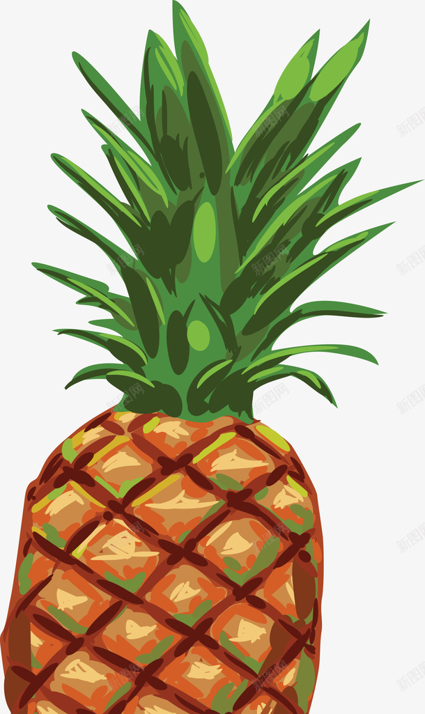 绿色手绘菠萝png免抠素材_88icon https://88icon.com 手绘果实 果实 水果 绿色菠萝 美食水果 装饰图案