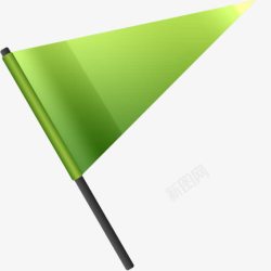 三角旗标志绿色小旗高清图片