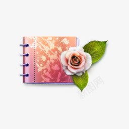 玫瑰粉色可爱的笔记本图标图标