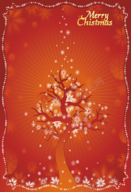 圣诞生命之树红色海报背景矢量图背景