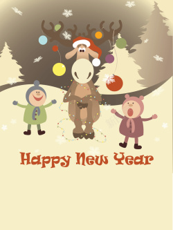 黄色游乐场圣诞新年卡通儿童米黄背景矢量图高清图片