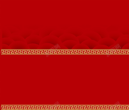 中式复古红底边框海报背景模板背景