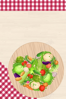 矢量手绘卡通绿色蔬菜食品背景背景