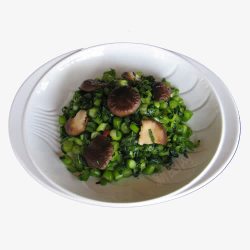 青菜炒蘑菇素材
