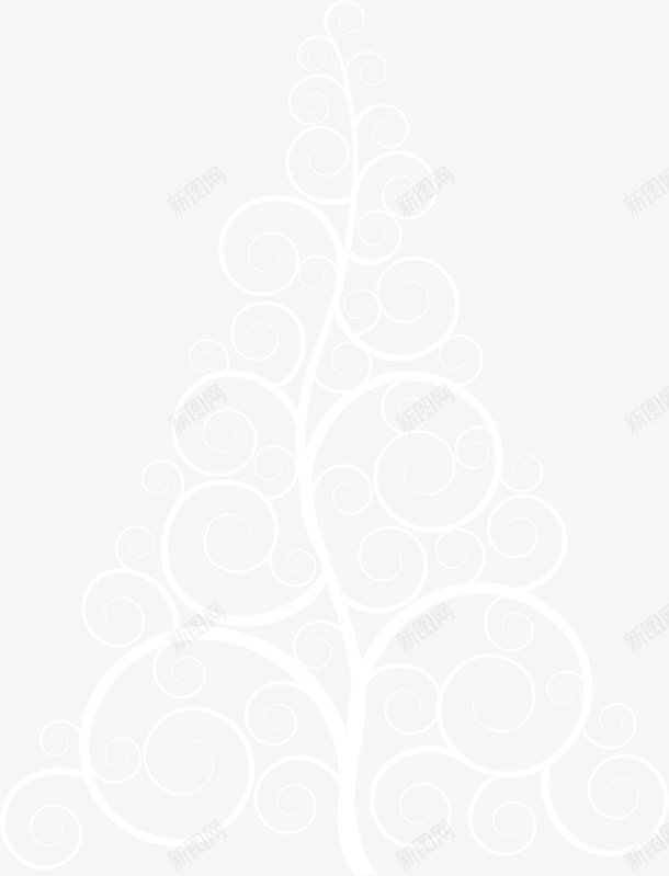 圣诞节白色圣诞树png免抠素材_88icon https://88icon.com 创意圣诞树 喜庆 圣诞节 白色圣诞树 白色花纹 简约圣诞树