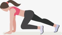下蹲运动美女教练跑步下蹲运动高清图片