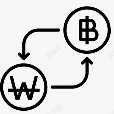 比特币金融插画比特币转换货币金融钱以赢了转换图标图标