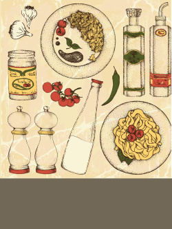 原味料理精致餐厅美食菜单背景矢量图海报