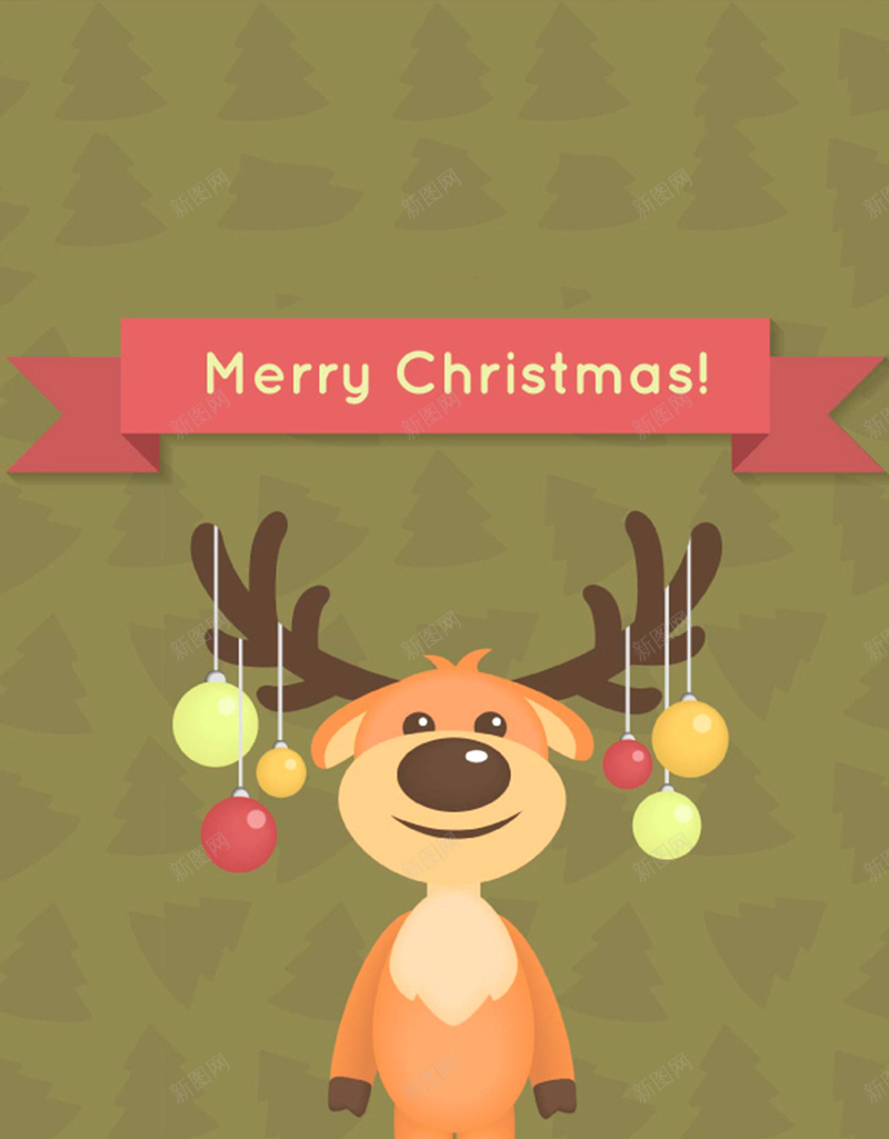 可爱麋鹿圣诞背景矢量图ai设计背景_88icon https://88icon.com 卡通 可爱 圣诞 开心 彩球 手绘 童趣 节日 麋鹿 矢量图