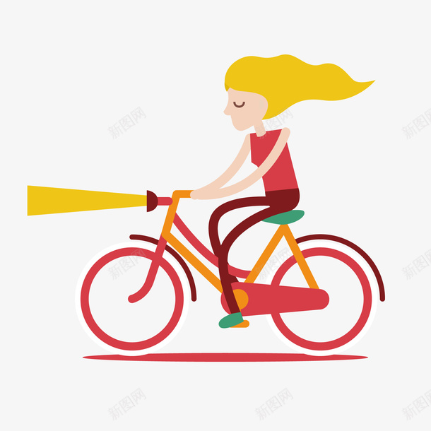 骑单车的金发女子矢量图ai免抠素材_88icon https://88icon.com 人物 单车 卡通 手绘 自行车 金发女子 骑车 矢量图