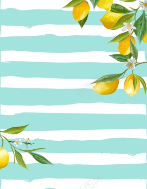 矢量水彩手绘柠檬背景背景