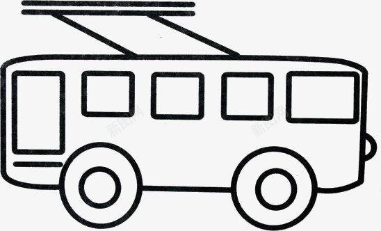 手绘公交车图标图标