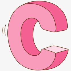 粉色立体英文字母C素材