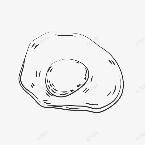 手绘煎蛋png免抠素材_88icon https://88icon.com 一个 卡通 圆形 手绘 煎蛋 简笔 线条 黑色