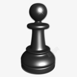 黑棋子手绘国际象棋黑棋子高清图片