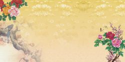 淡黄色花重阳节背景图高清图片