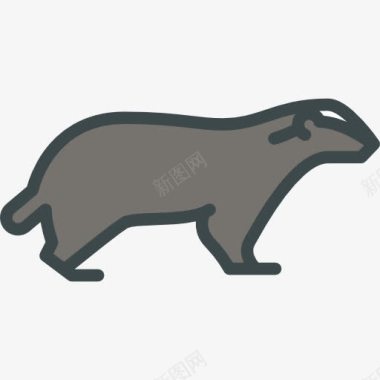野生动物獾图标图标