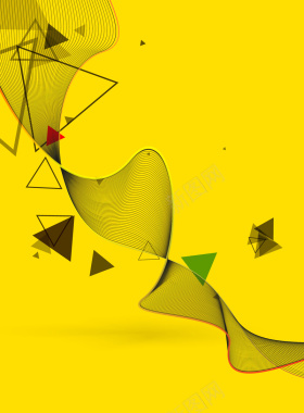 三角几何纹理黄色商务矢量背景背景