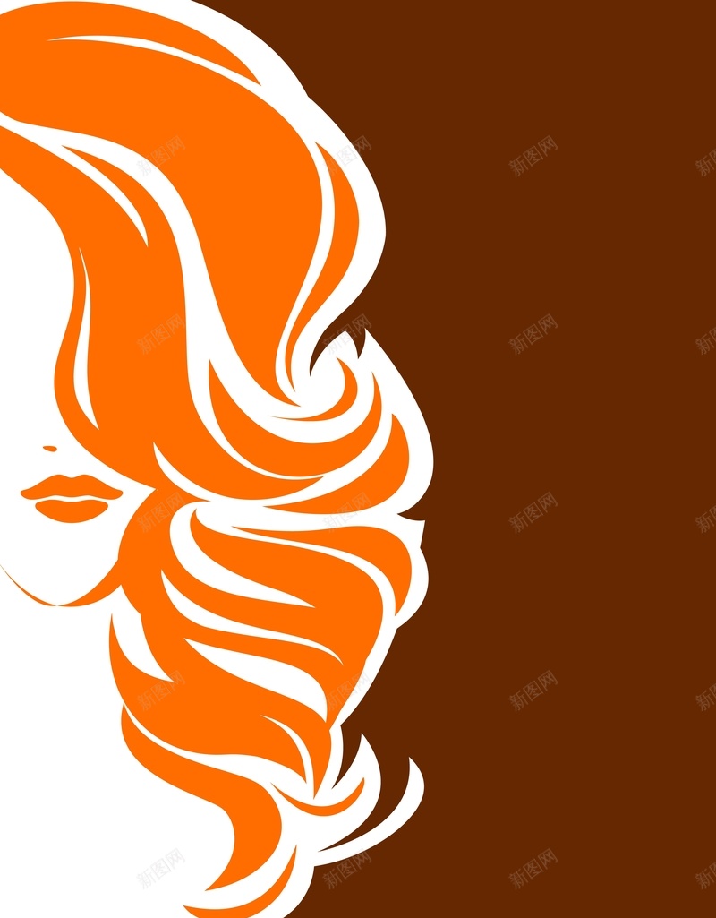 矢量手绘女性发型剪发背景ai设计背景_88icon https://88icon.com 剪发 剪影 发型 女性 手绘 棕色 橙色 海报 理发 矢量 美发 背景 矢量图