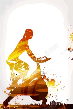 简约时尚炫酷体育运动健身剪影海报背景矢量图背景