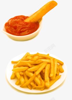 薯条和番茄酱素材