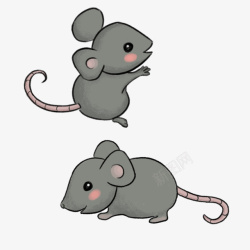 老鼠宝宝绘卡通灰色老鼠高清图片