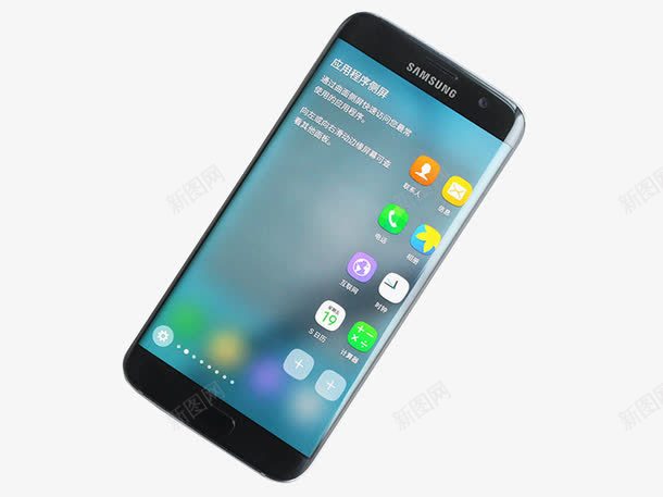 黑色手机三星S7透明png免抠素材_88icon https://88icon.com 三星S7edge 商务 平面 手机 设计