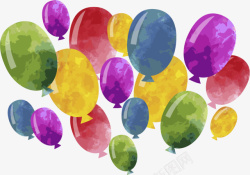 儿童节手绘多彩气球素材