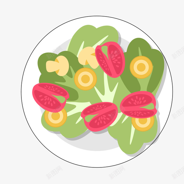 卡通蔬菜沙拉png免抠素材_88icon https://88icon.com 减肥餐 卡通食物 圣女果 绿色食品 背景装饰 蔬菜沙拉