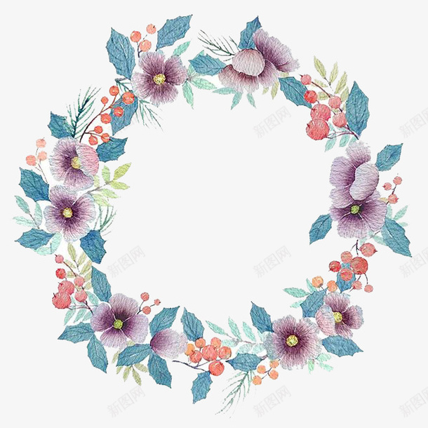 紫色紫色鲜花花边png免抠素材_88icon https://88icon.com 卡通 彩色 手绘 水彩 紫色 花边 装饰 鲜花