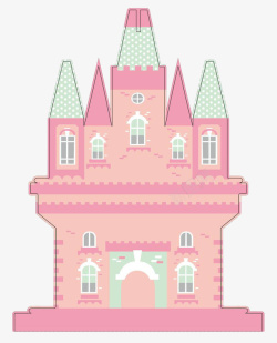 粉色卡通迪斯尼城堡素材