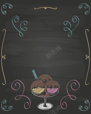 矢量涂鸦手绘餐饮甜品背景背景