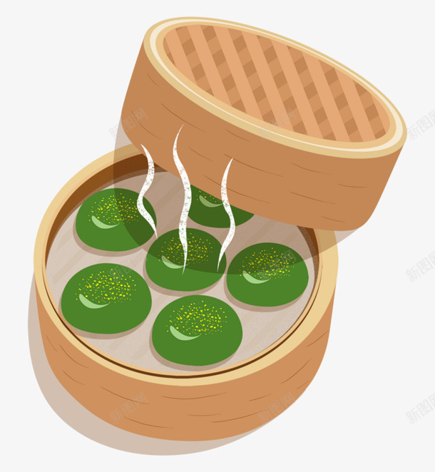 卡通手绘青团3png免抠素材_88icon https://88icon.com 手绘食物 点心 美食 艾草团 青团