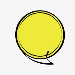 黄色圆形对话框素材