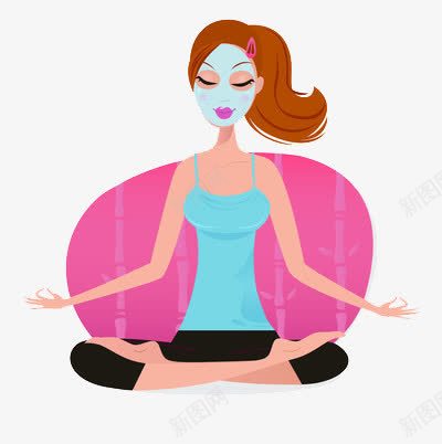 贴面膜的女子做瑜伽png免抠素材_88icon https://88icon.com 健身 女子 敷 瑜伽 面膜