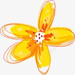 黄色卡通花朵艺术花瓣素材
