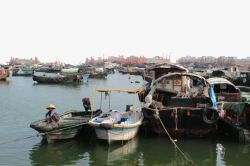 海边打渔立体密集广东阳江闸坡渔港高清图片