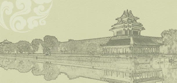 皇宫素描背景jpg设计背景_88icon https://88icon.com 中国风 古典 皇宫素描
