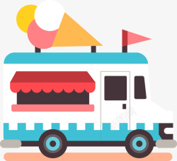 卡通冰淇淋食物车子图素材