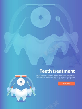 矢量扁平化牙齿医疗科技背景背景
