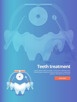 医疗高科技矢量扁平化牙齿医疗科技背景高清图片
