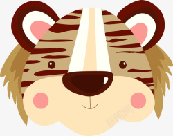 可爱卡通的老虎头面具矢量图素材