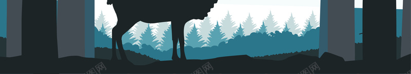 森林中的驯鹿剪影海报背景矢量图ai设计背景_88icon https://88icon.com 光影 剪影 开心 扁平化 森林 海报 矢量 素材 背景 驯鹿 矢量图