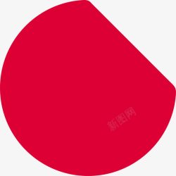 红色简约缺角圆形素材