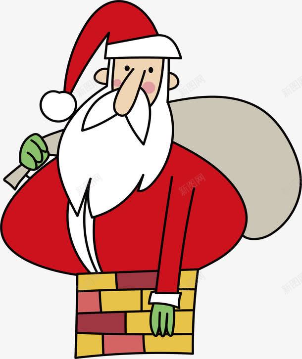 爬烟囱的圣诞老人png免抠素材_88icon https://88icon.com merryChristma merryChristmas 圣诞老人 圣诞节 爬烟囱 矢量png 送礼物