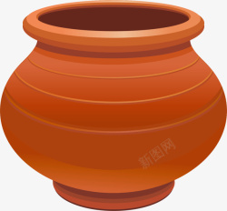 红色陶瓷瓦罐素材