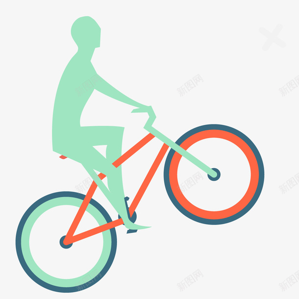 骑自行车的人物剪影png免抠素材_88icon https://88icon.com 人物剪影 单车剪影 卡通手绘 绿色自行车 自行车 装饰图 车子