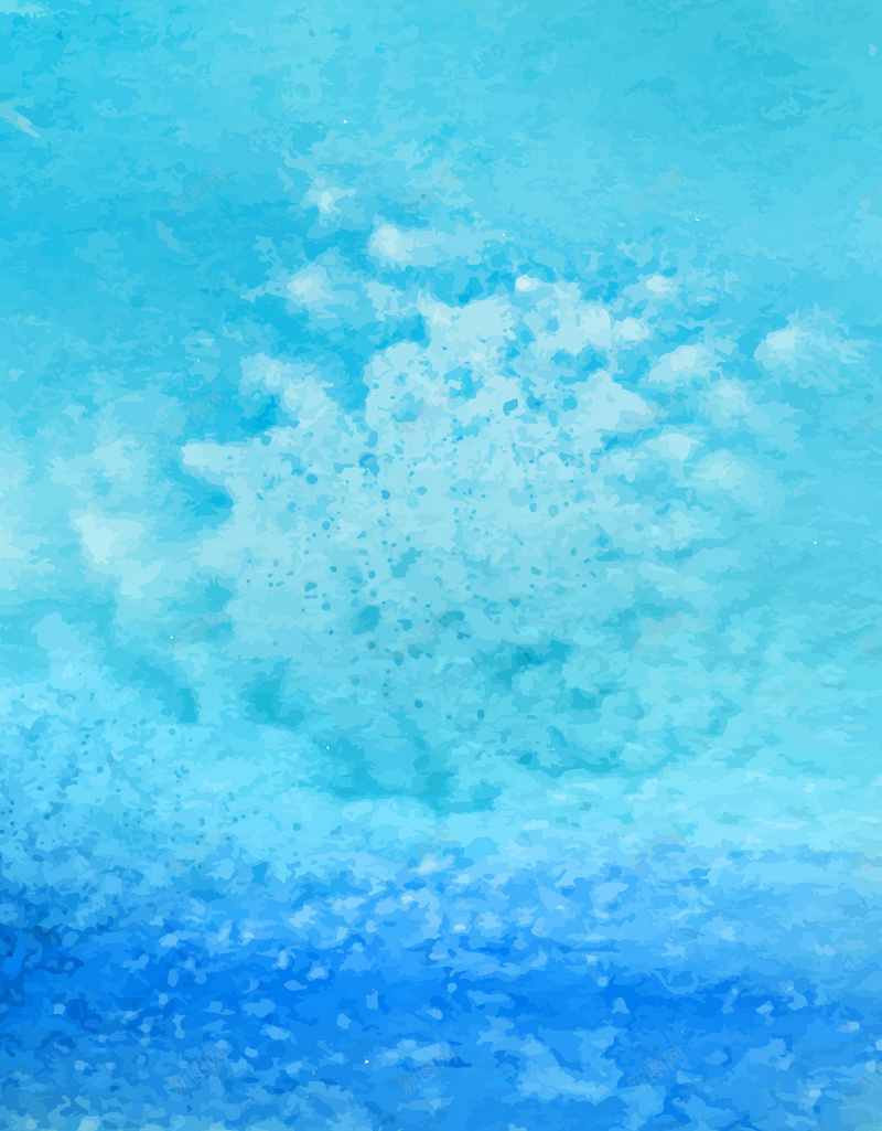 海洋H5背景jpg设计背景_88icon https://88icon.com H5 H5背景 h5 卡通 天空 彩色 手绘 水彩 沙滩 海洋 童趣 蓝色